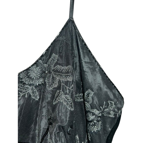 Lane Bryant NWT Babydoll Empire 18/20 Black Velvet Slip Dress Sequin Whimsigoth - Picture 7 of 16